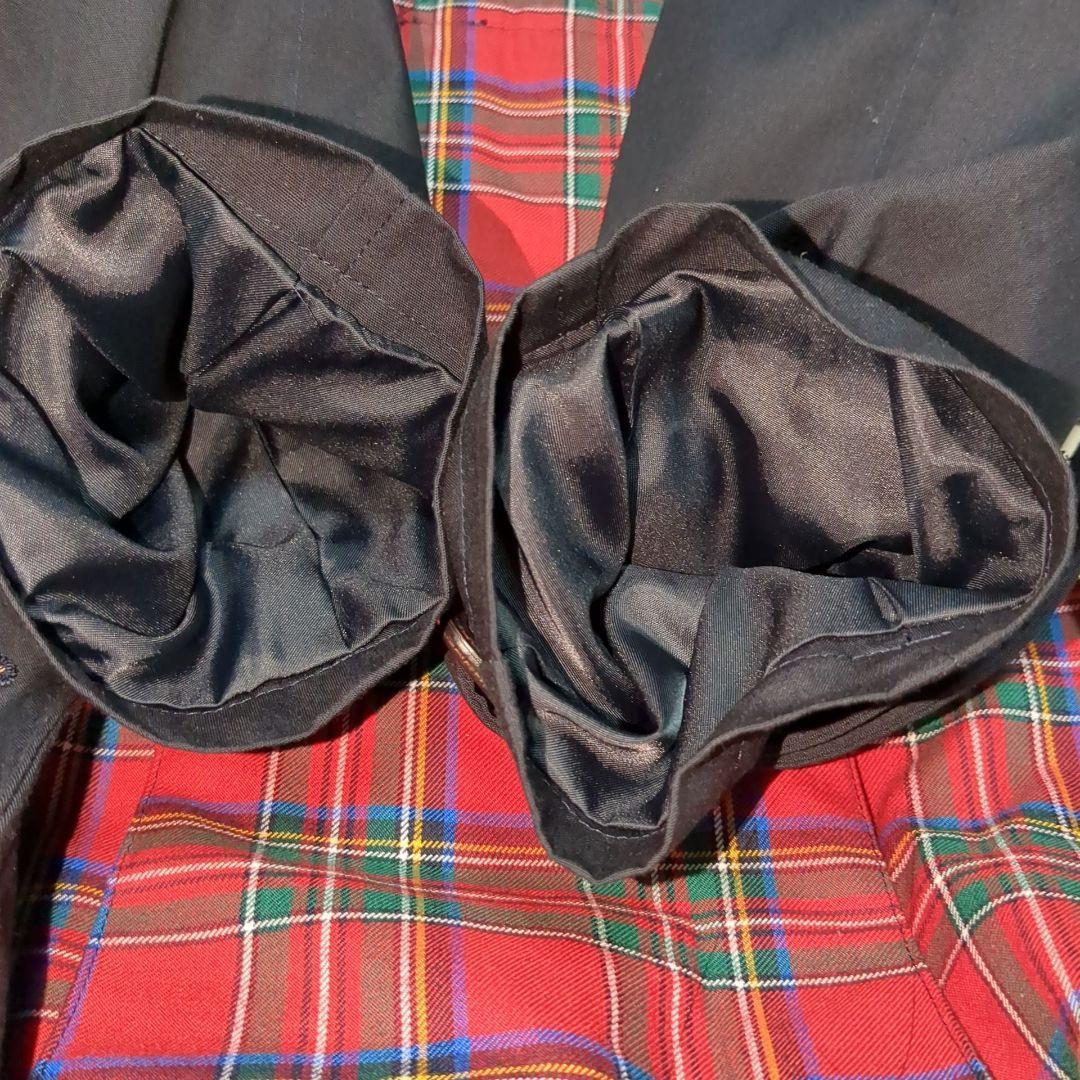 新品　fred perry トレンチコート　ネイビー　チェック　XS