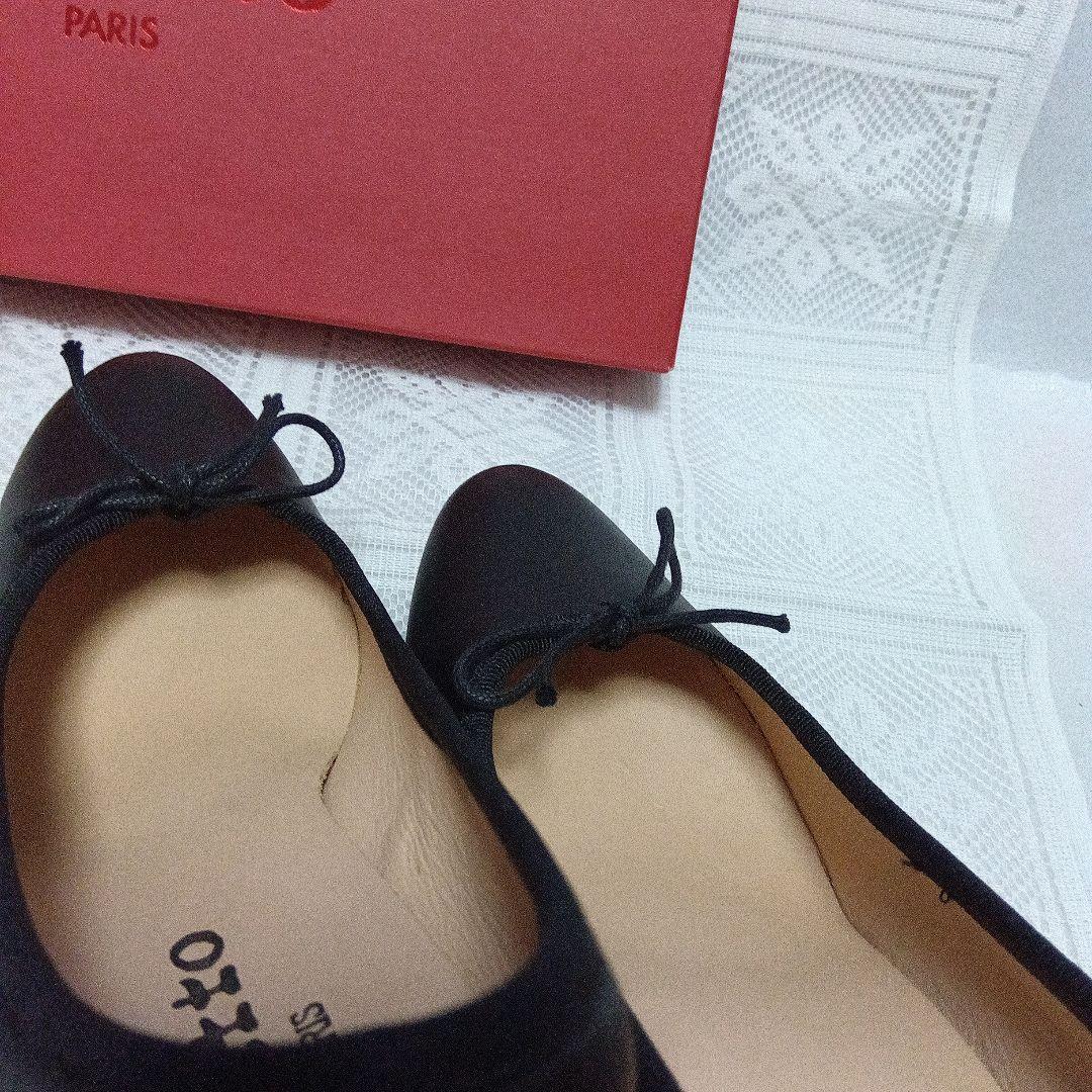 repetto 黒 36サイズ　 美品　ヒール　バレエシューズ　レザー