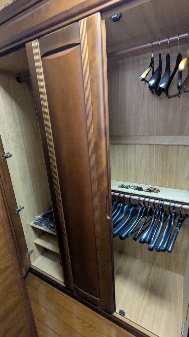 木製クローゼット ハンガーラック