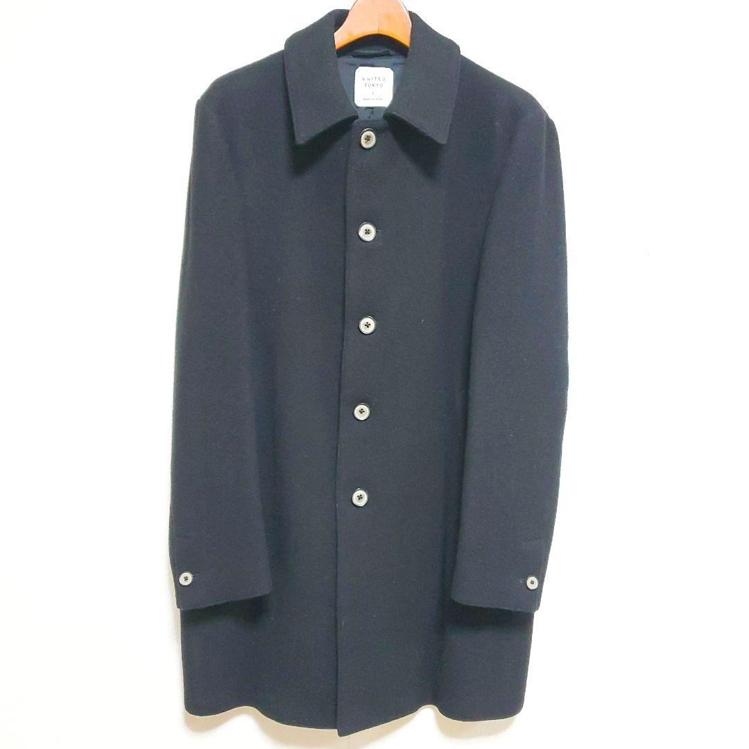 美品！ UNITED TOKYO メリノウールステンカラーコート　L 　ブラック