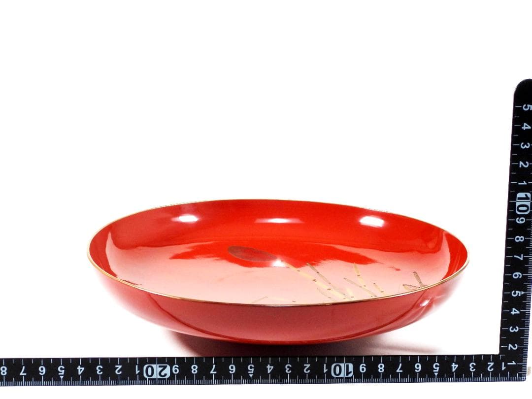 明治　朱塗　金蒔絵　漆器　木製　五ツ組　大盃 5点セット 直径約23.5cm