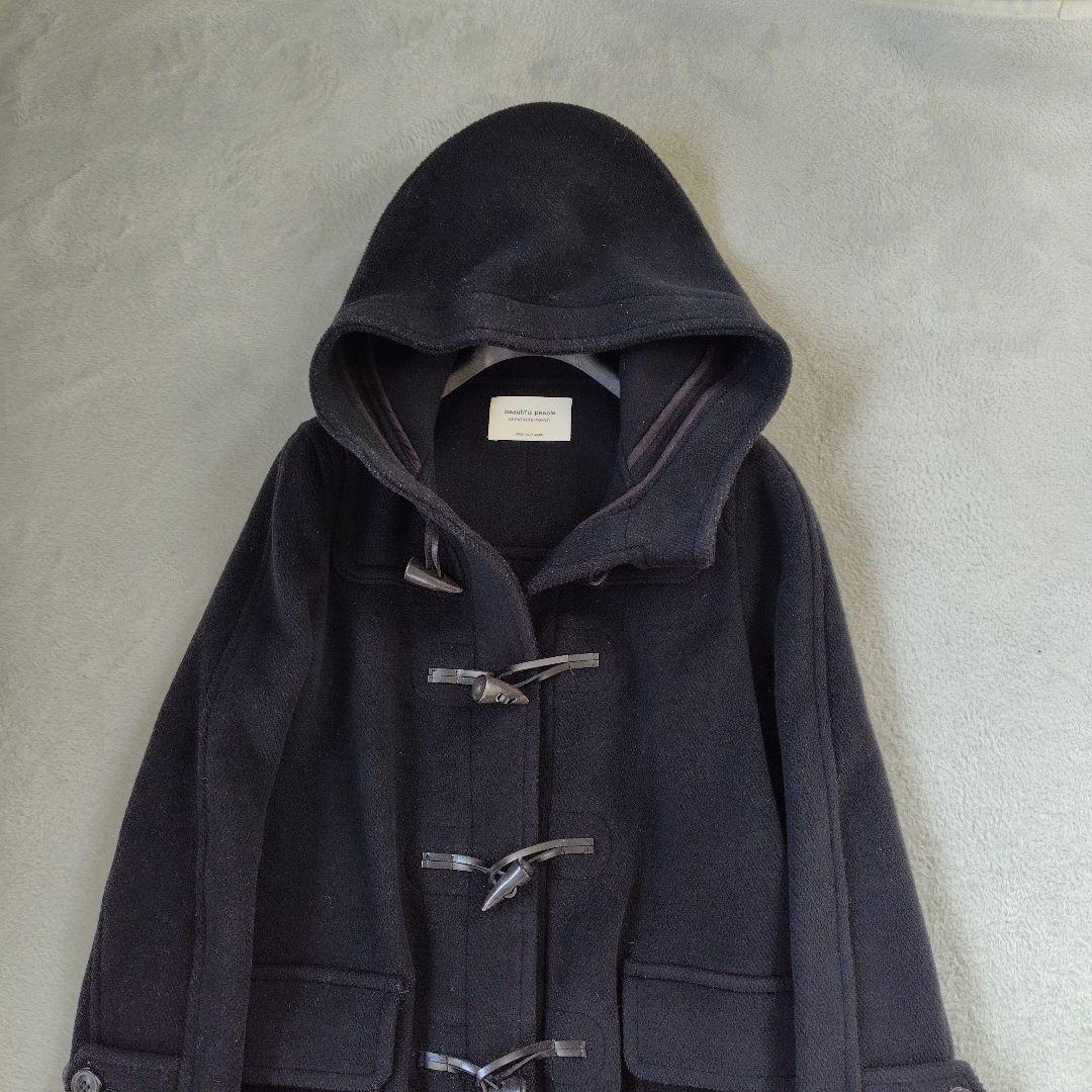 極美品　現行　ビューティフルピープル　ダッフル　ロング　黒　レザー