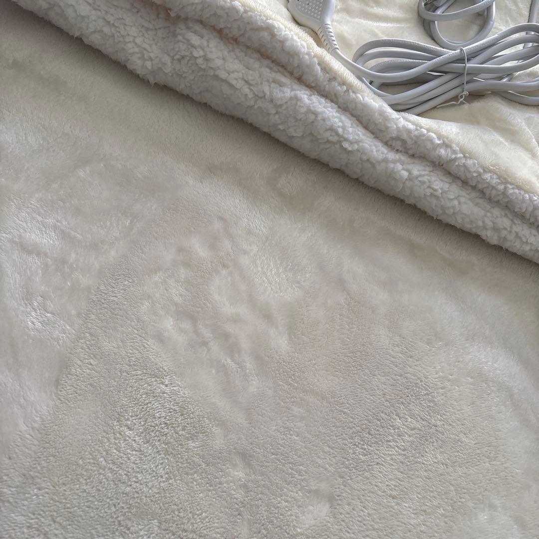 ラグ＆電気毛布　アイボリー