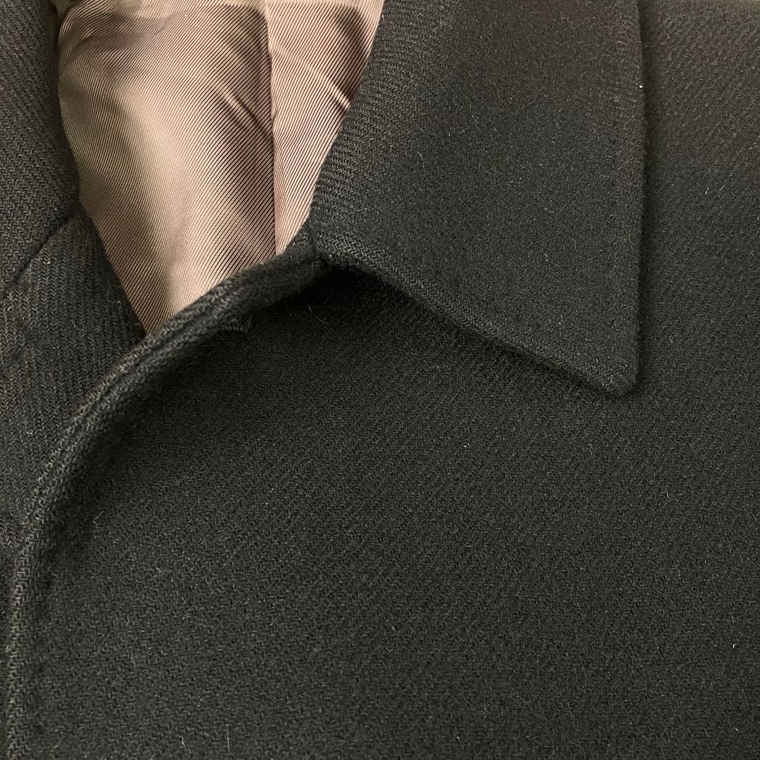 シップス SHIPS コート ウール ダブルフェイス ソリッド カーコート 黒