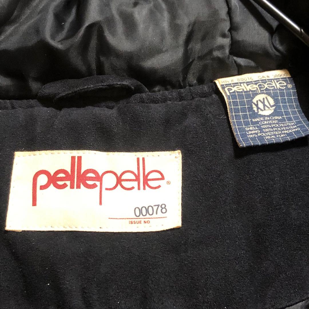 pelle pelle ペレペレ キルティング オール刺繍 ファー付 ジャケット