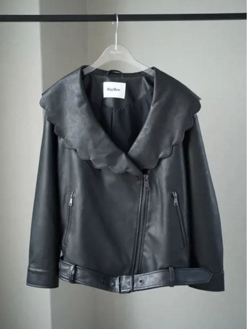 ジャケット・アウター baybee scallop collar JK(eco leather)