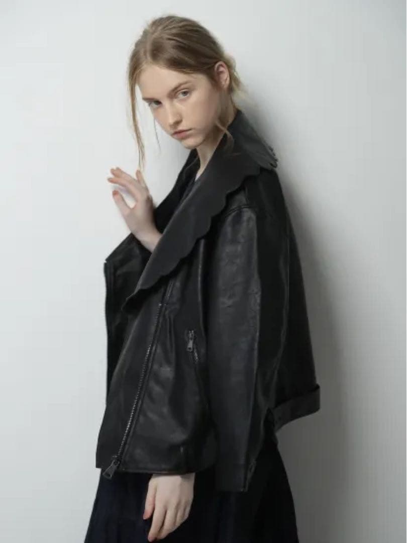 ジャケット・アウター baybee scallop collar JK(eco leather)