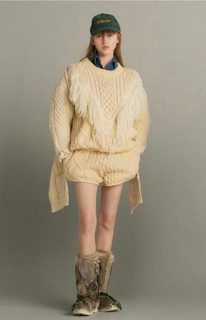 ナナナナサーカ77circaリメイクケーブルフリンジニット