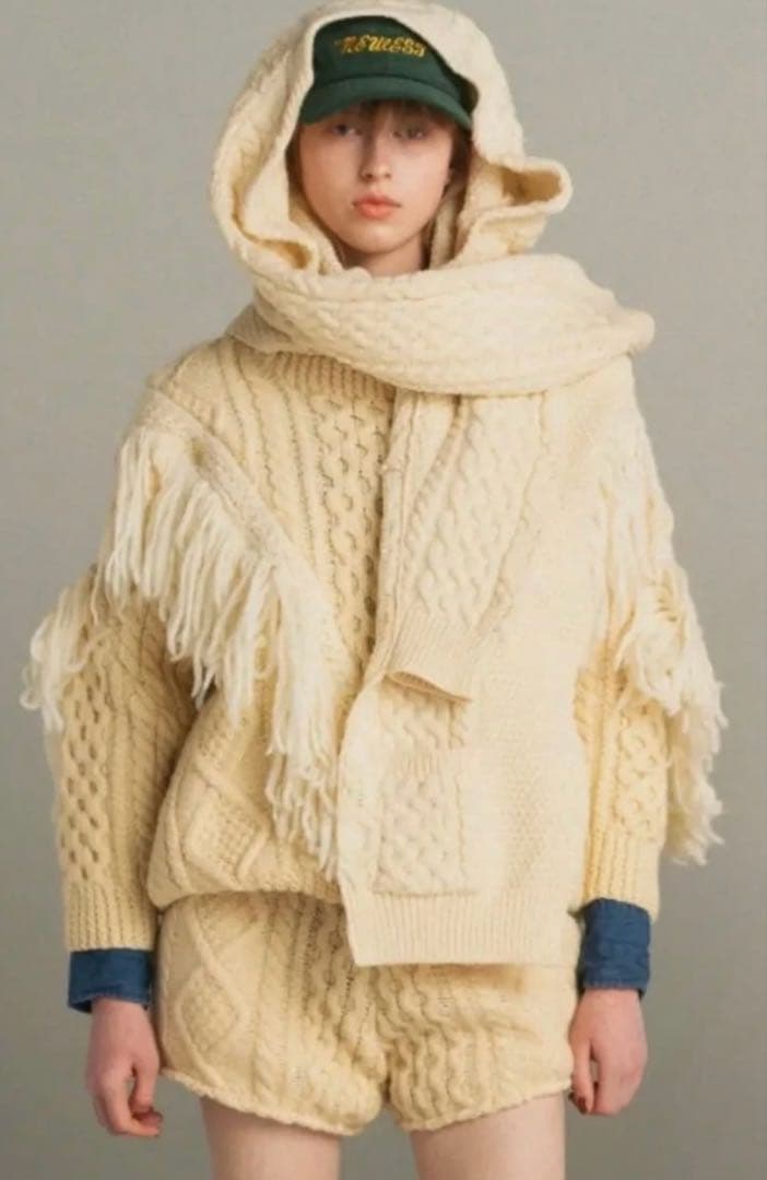 ナナナナサーカ77circaリメイクケーブルフリンジニット