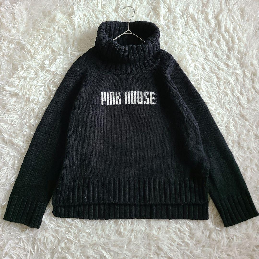 ✨️現行モデル✨️PINK HOUSE ロゴ ニット タートルネック ケーブル