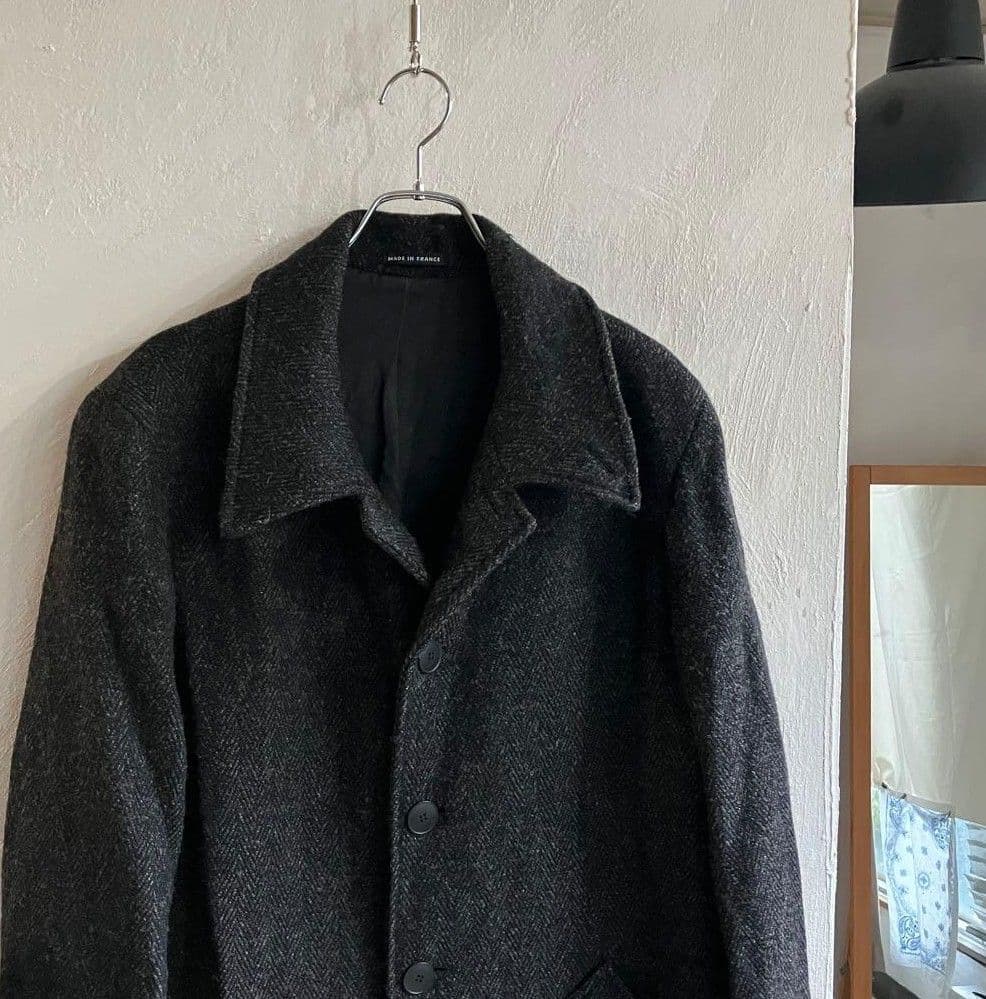 フランス製 Agnes b. ツイード ステンカラーコート