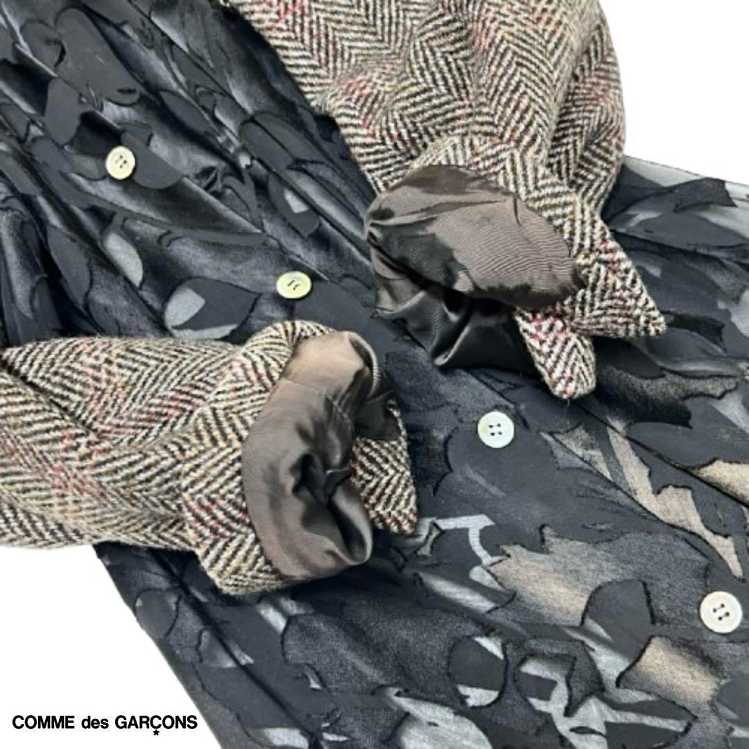 貴重！comme des garconsシアー柄切替オーバーコートmi121