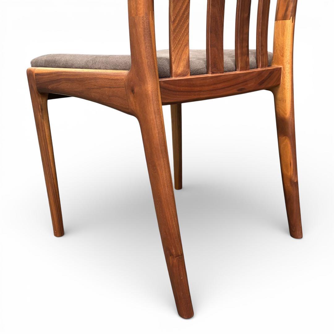 【美品】ナガノインテリア ウォールナット無垢材 ダイニングチェア オイル仕上げ①