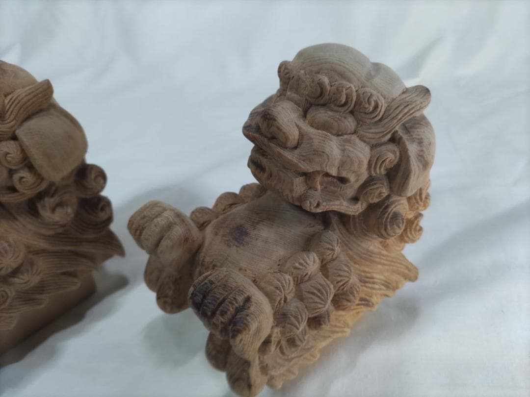 値下げ！【獅子鼻】3寸　社寺仏閣、山車、屋台、木鼻、だんぢり彫刻 　1組（2体）