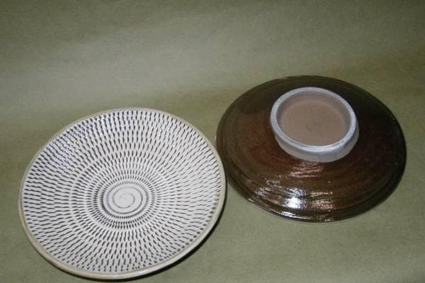 小鹿田焼「丸皿（飛び鉋）７寸」１枚【 送料確認用出品 】