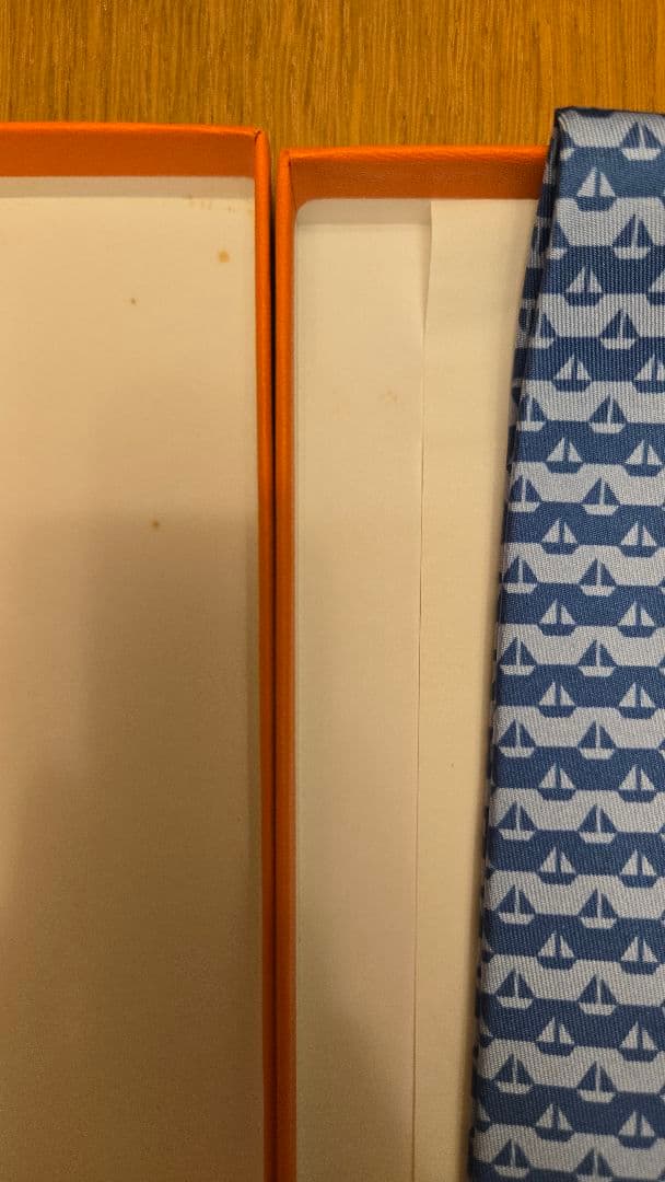 【新品未使用】HERMES ボート柄 シルクネクタイ