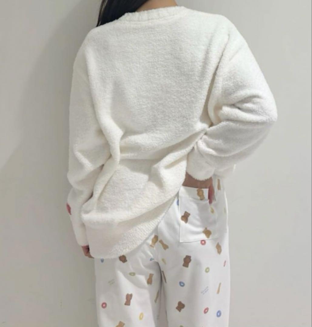 ジェラピケ　シリアルベアジャガードプルオーバー＆シリアルベア柄ロングパンツセット