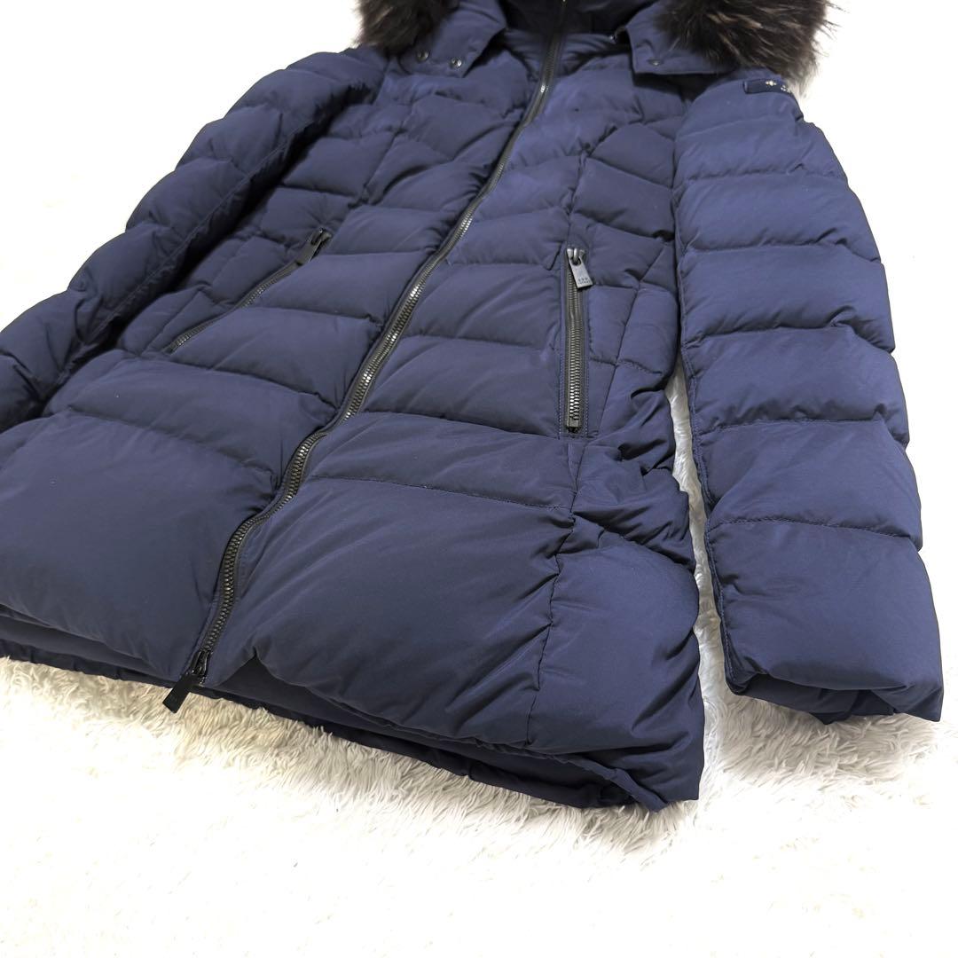 美品 TATRASタトラス セラミカ ダウンコート ラクーン ネイビー