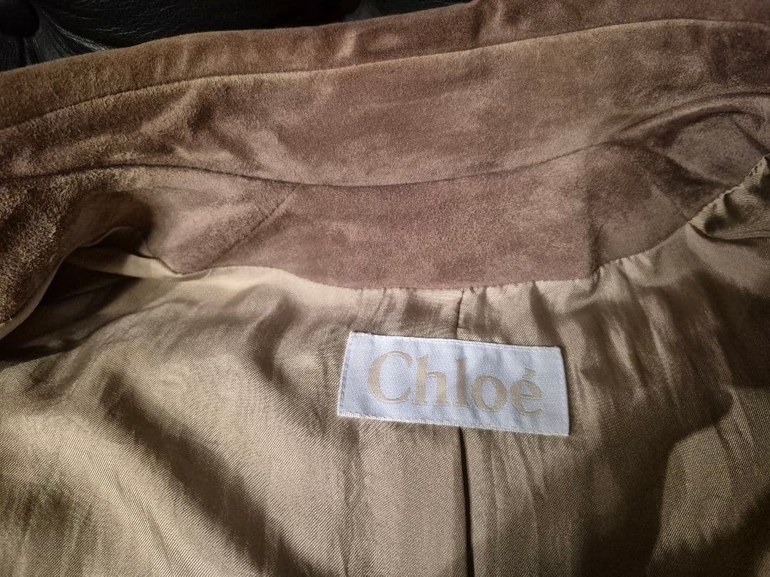 Chloe 襟付き キャメル ブラウン スエード レザー ジャケット