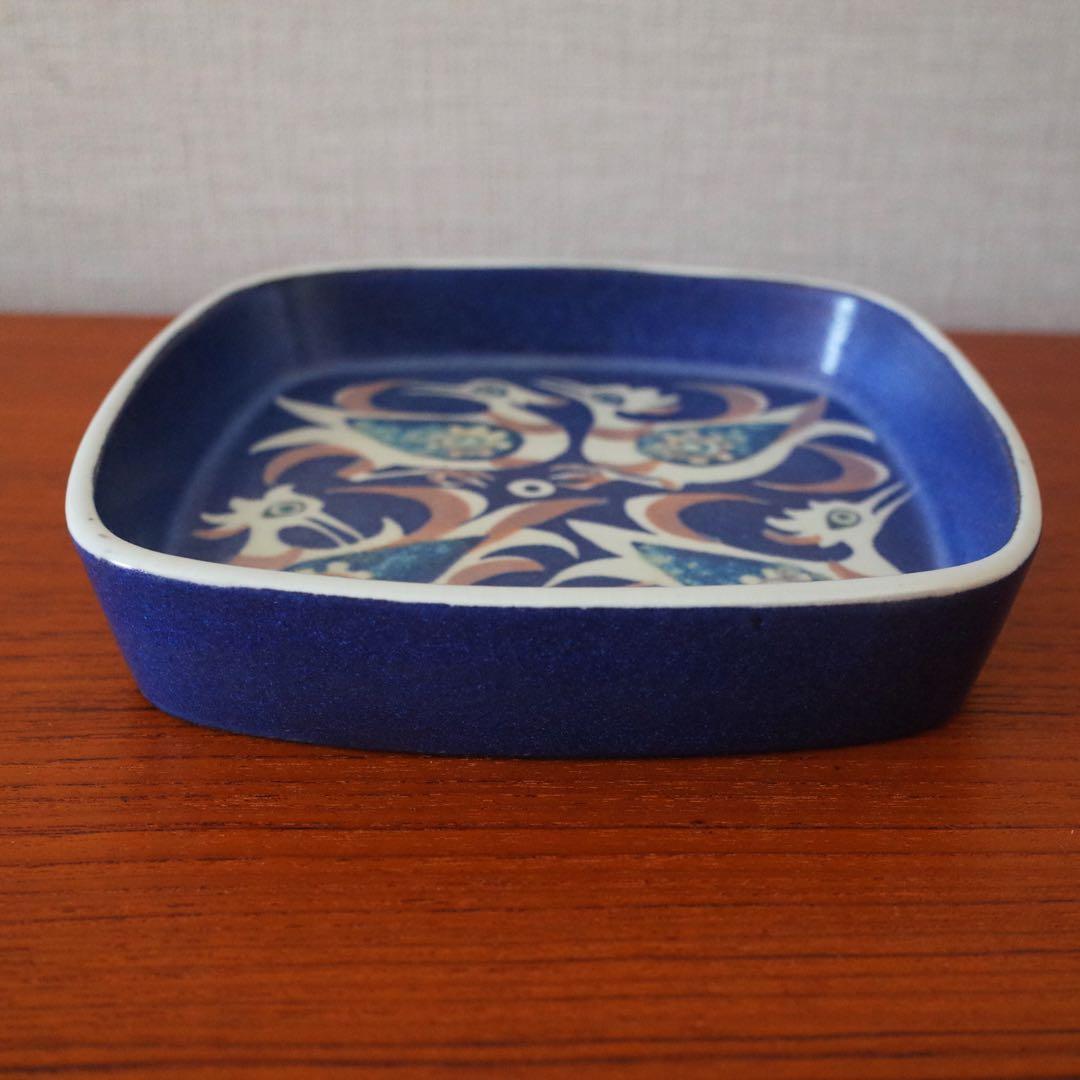 ロイヤルコペンハーゲン／角皿／鳥／ブルーバード／北欧ヴィンテージ食器／デンマーク