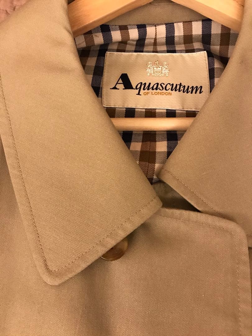 【10/17まで限定値下げ】アクアスキュータム・ロングコート・クラブチェック