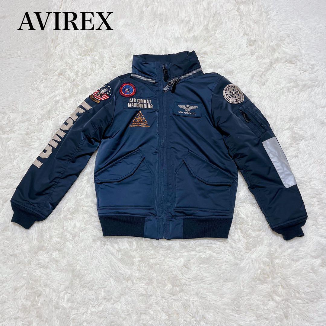AVIREX トップガン MA-1 フライトジャケット 2way ネイビー M
