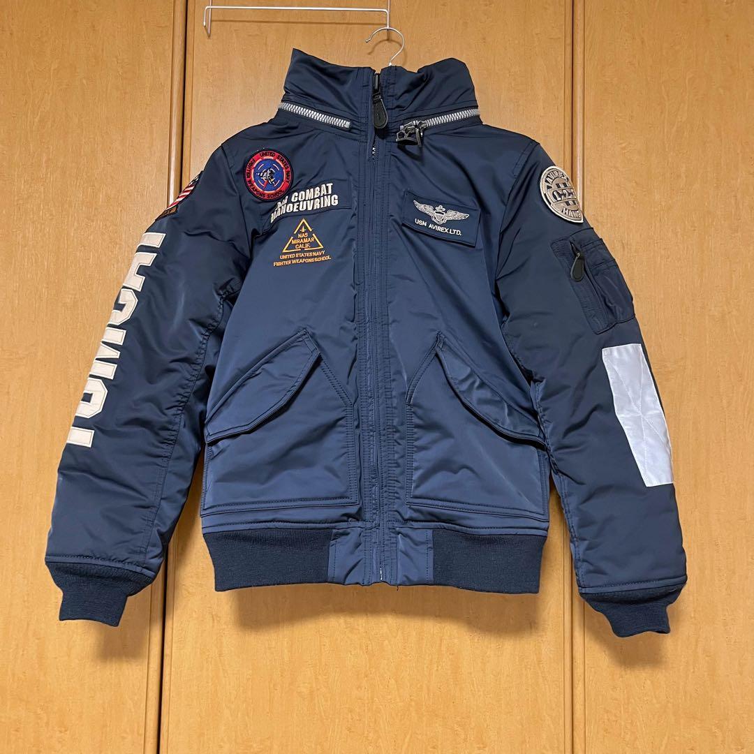 AVIREX トップガン MA-1 フライトジャケット 2way ネイビー M
