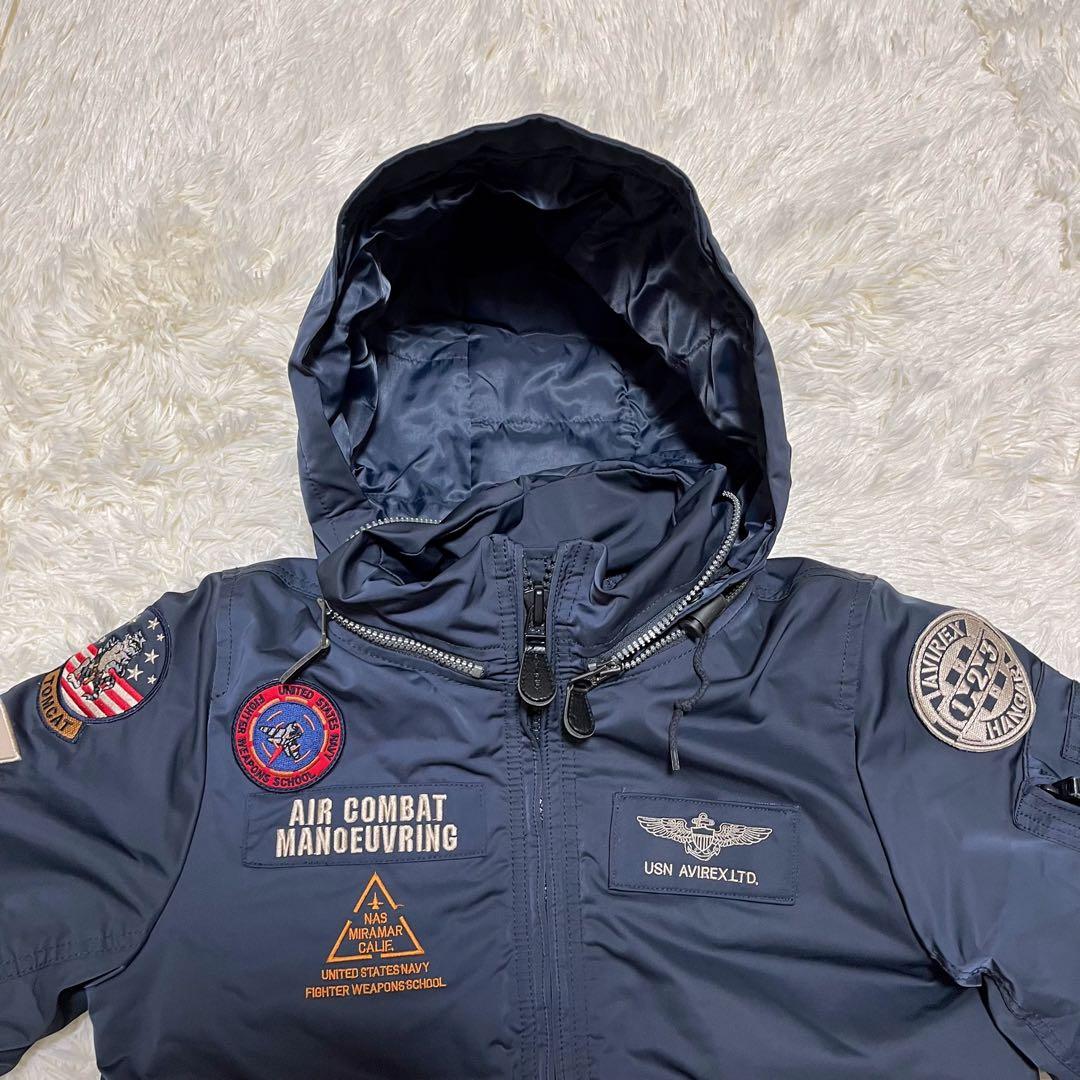 AVIREX トップガン MA-1 フライトジャケット 2way ネイビー M