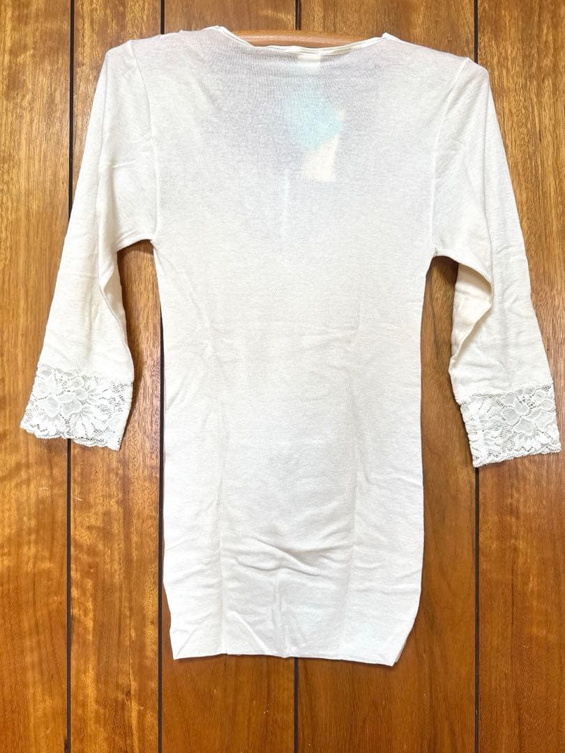 ⭐️専用⭐️MEDIMAレース付 8分袖スリーマLサイズ シルク／アンゴラ 肌着