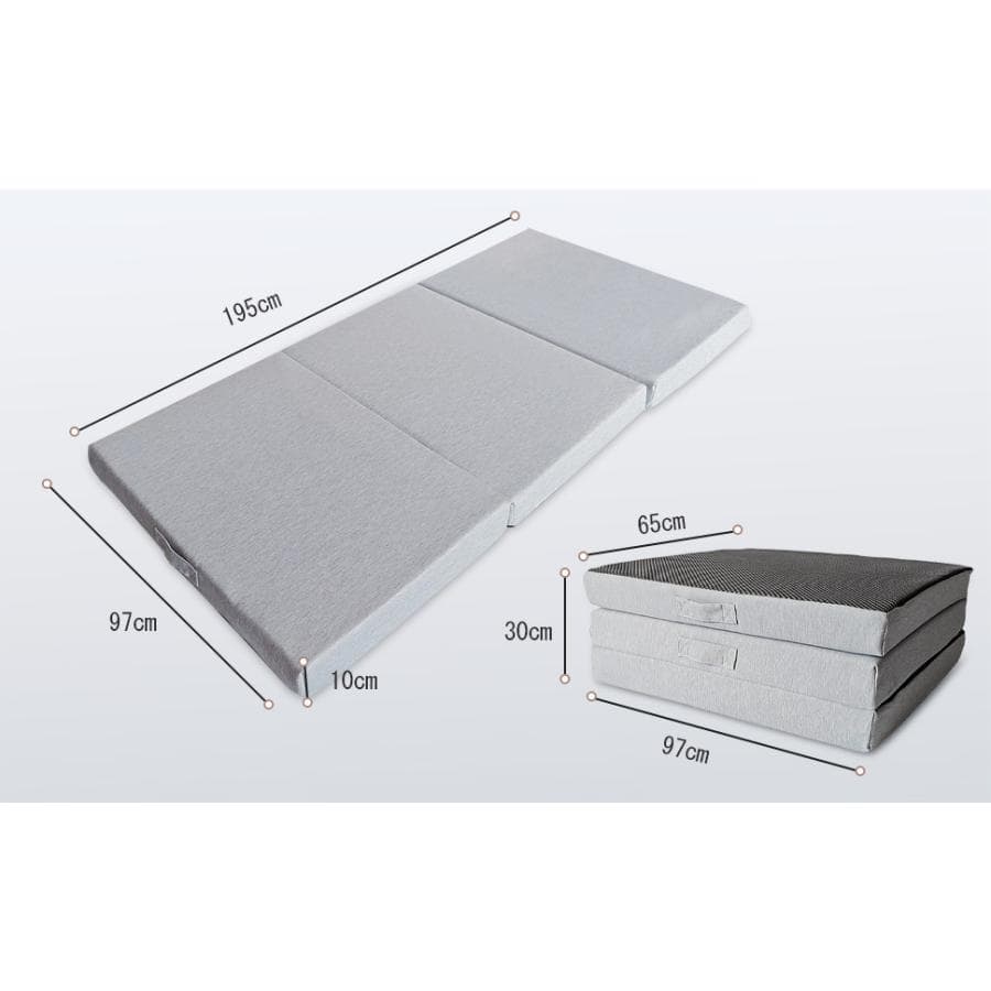 マットレス 三つ折りマットレス 2層高反発 極厚10cmシングル折りたたみマット