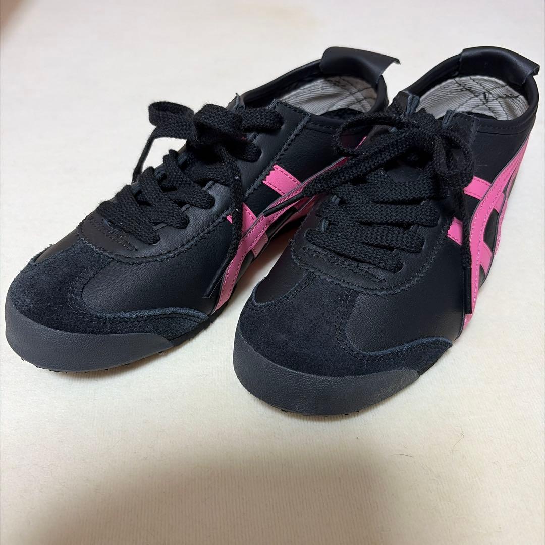 23cm 新品　オニツカタイガー　 ブラック ピンク スニーカー　メキシコ