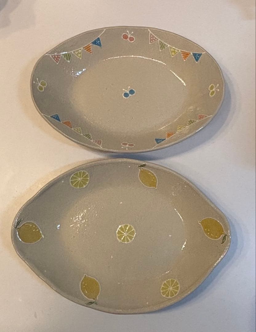 【新品未使用】中村佳菜子　陶器　カレー皿　レモン　檸檬　フラッグ　れもん　深皿