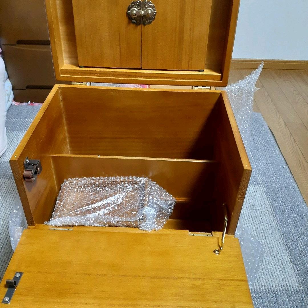 桐(天然木)三面鏡メイクボックス⭐カラー:ブラウン