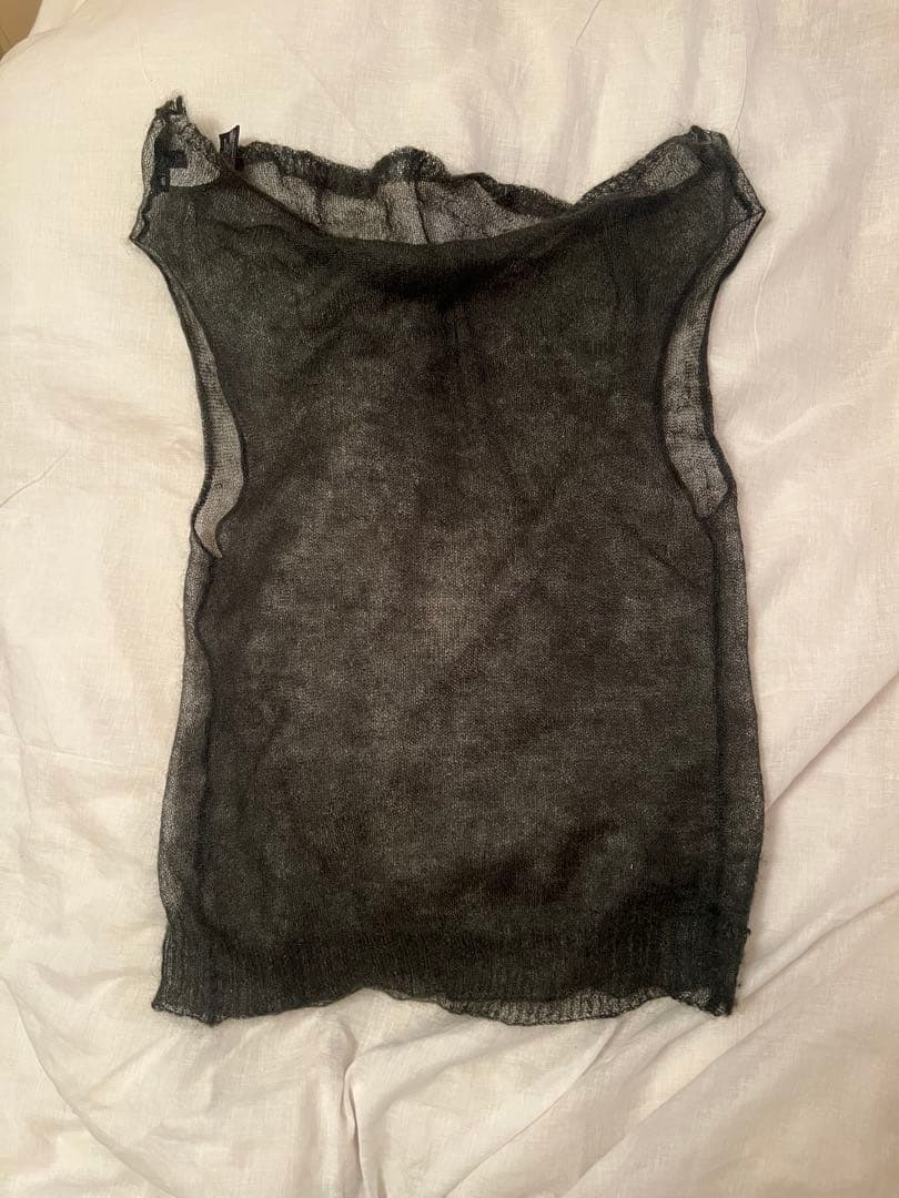 トップス ann demeulemeester drape mesh tank top