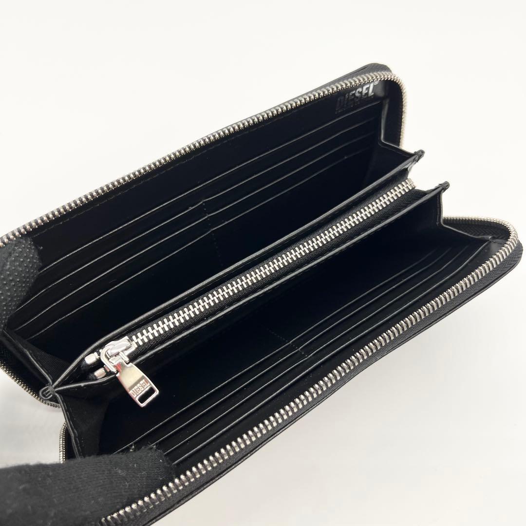 極美品✨DIESEL　長財布　Dロゴ　HOLI-D　レザー　ブラック　現行