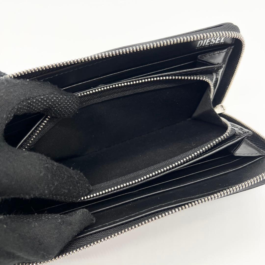 極美品✨DIESEL　長財布　Dロゴ　HOLI-D　レザー　ブラック　現行