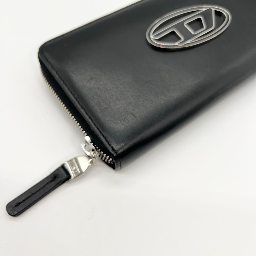 極美品✨DIESEL　長財布　Dロゴ　HOLI-D　レザー　ブラック　現行