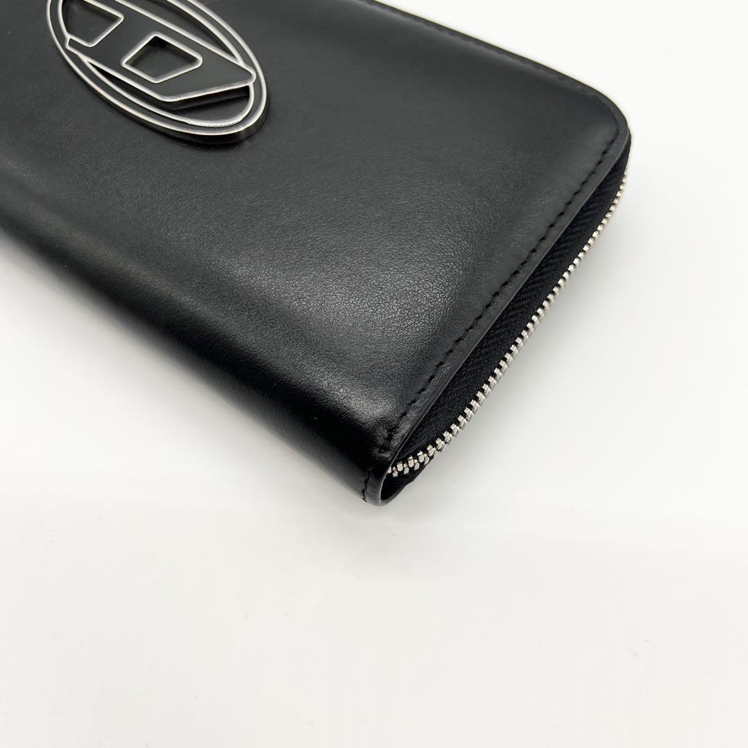 極美品✨DIESEL　長財布　Dロゴ　HOLI-D　レザー　ブラック　現行