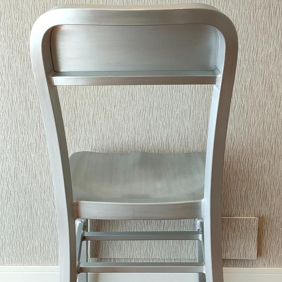 ヴィンテージ　アルミニウム 　チェア　座刳り　サイドチェア②