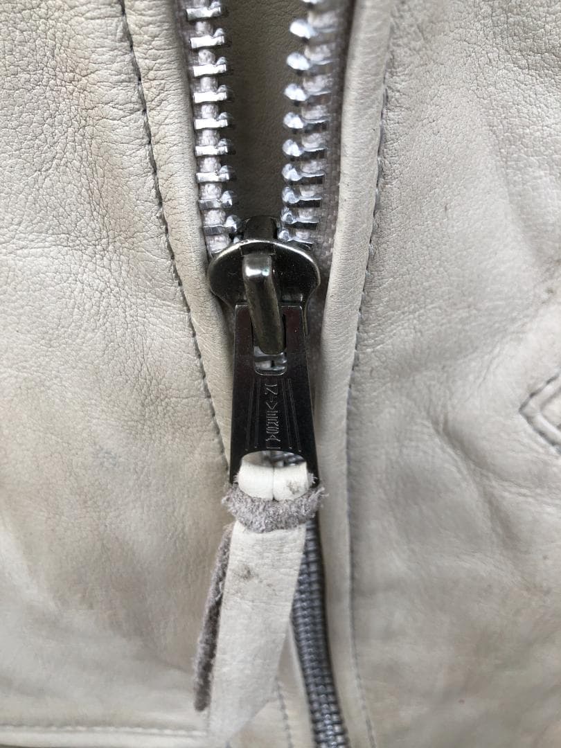 [訳あり] 新品 Schott ダブルライダースレザージャケット アイボリー/M