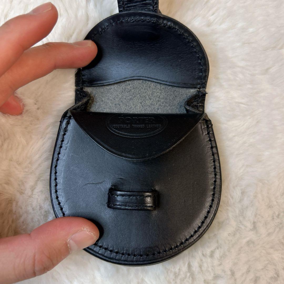 ポーター ケース ブラック レザー ネイチャー PORTER 小銭入れ革黒