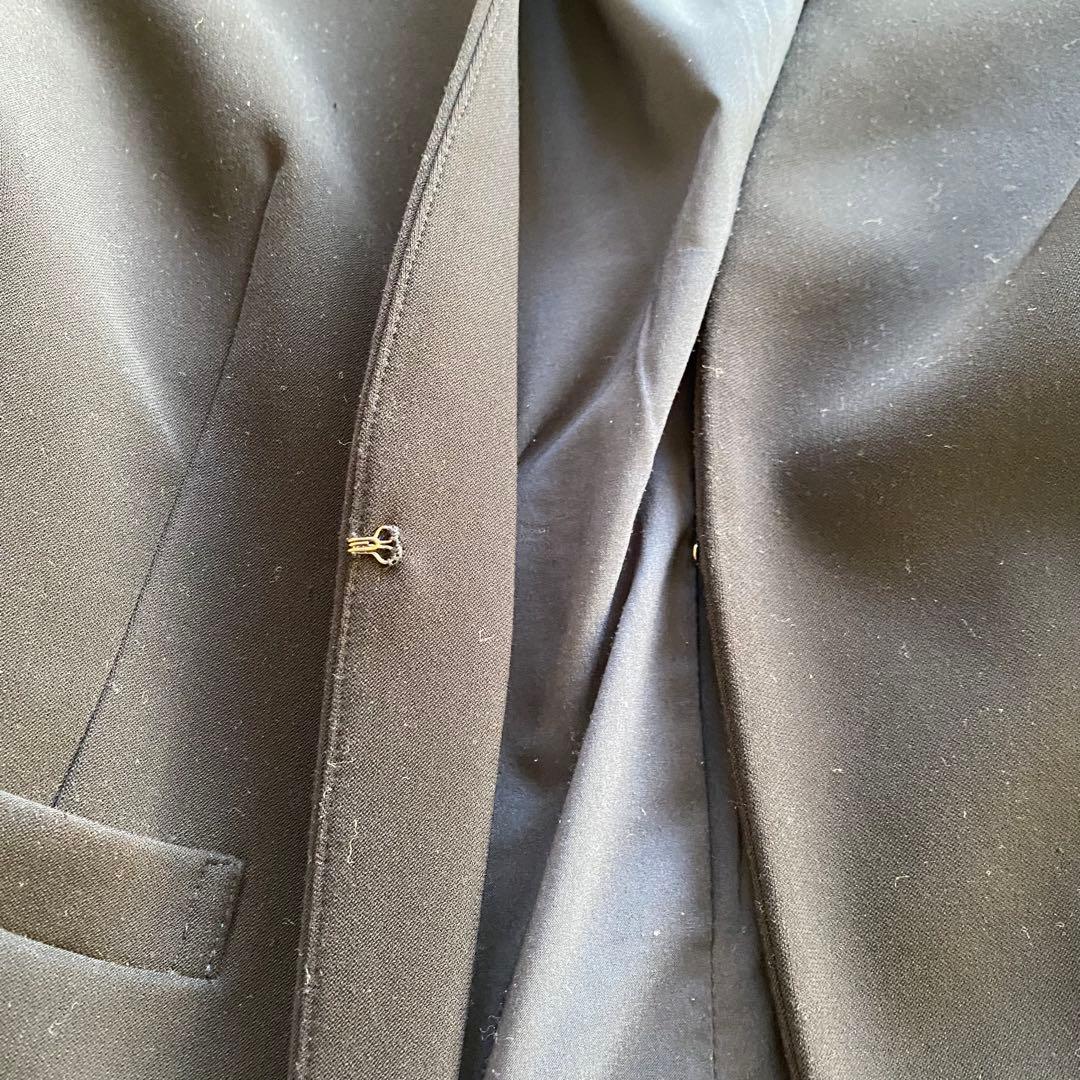 【美品】ナチュラルビューティベーシック パンツスーツ ノーカラー ネイビー Ｍ