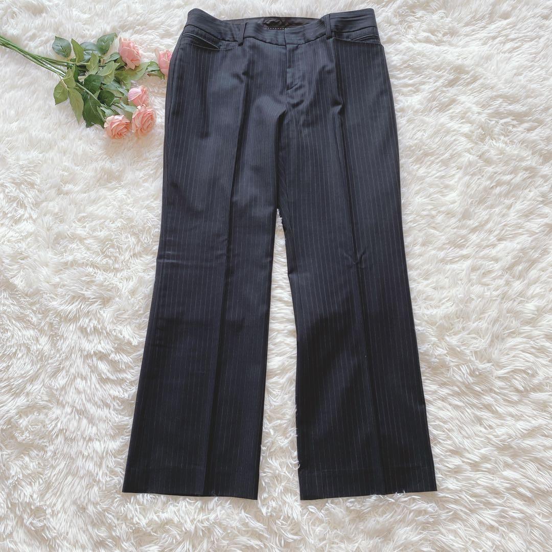 【44/46】23区（ニジュウサンク）パンツスーツ　大きいサイズ　ストライプ