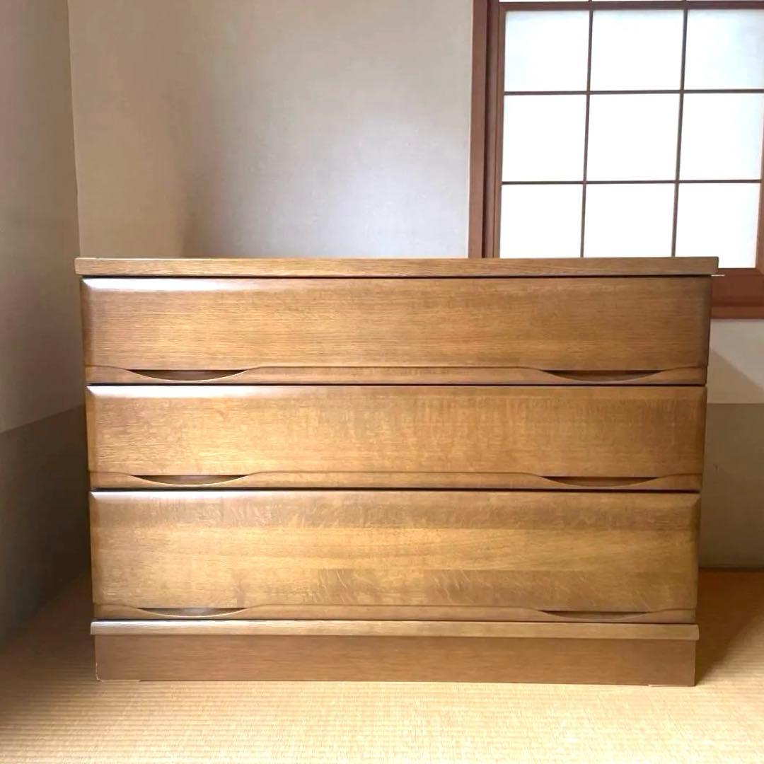 【美品】カリモク karimoku チェスト タンス 3段 木製 収納家具 国産