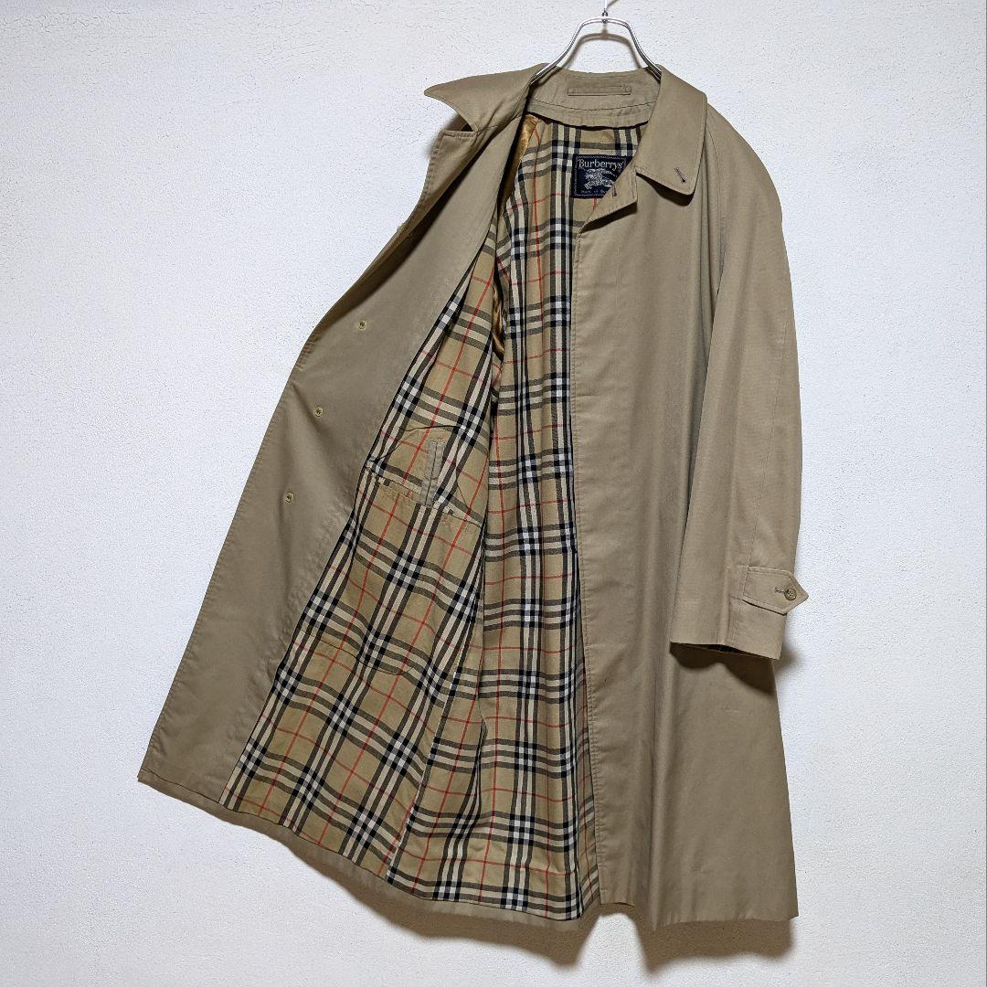 美品 英国製 80s バーバリー ステンカラーコート メンズ C84C