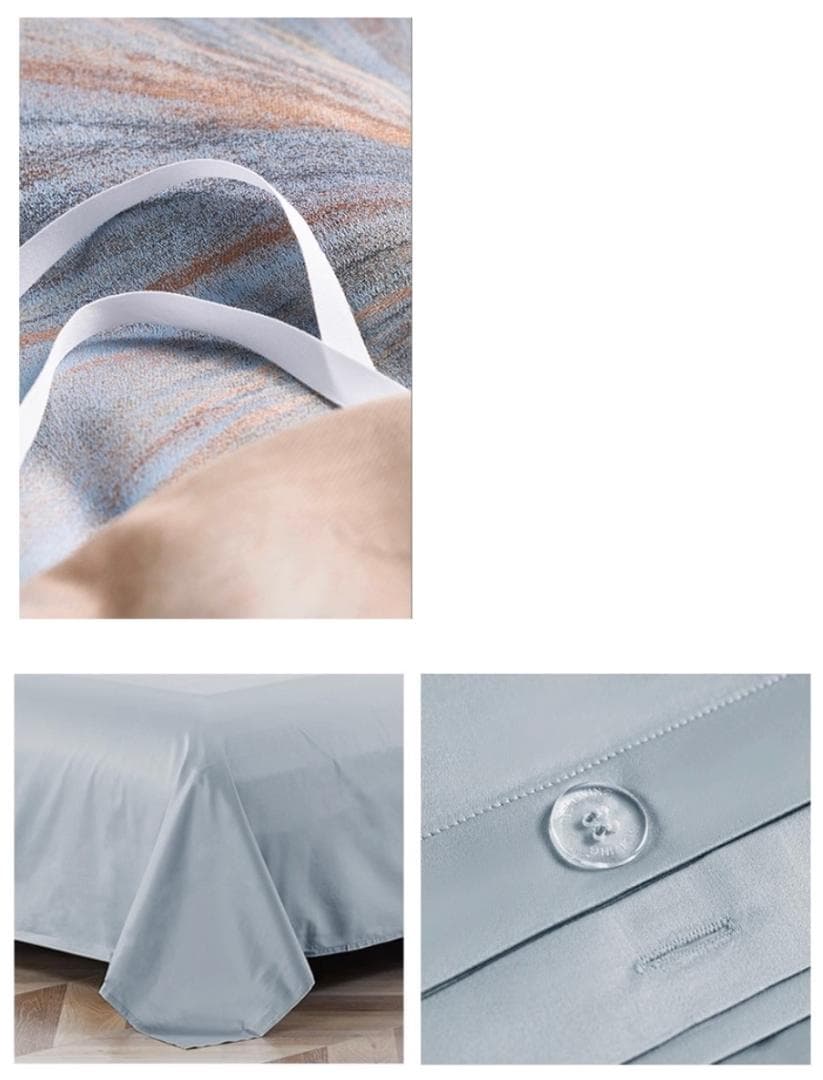 オーダーメイド エジプト超長綿100% 1000TC ジャガード ブルー 羽