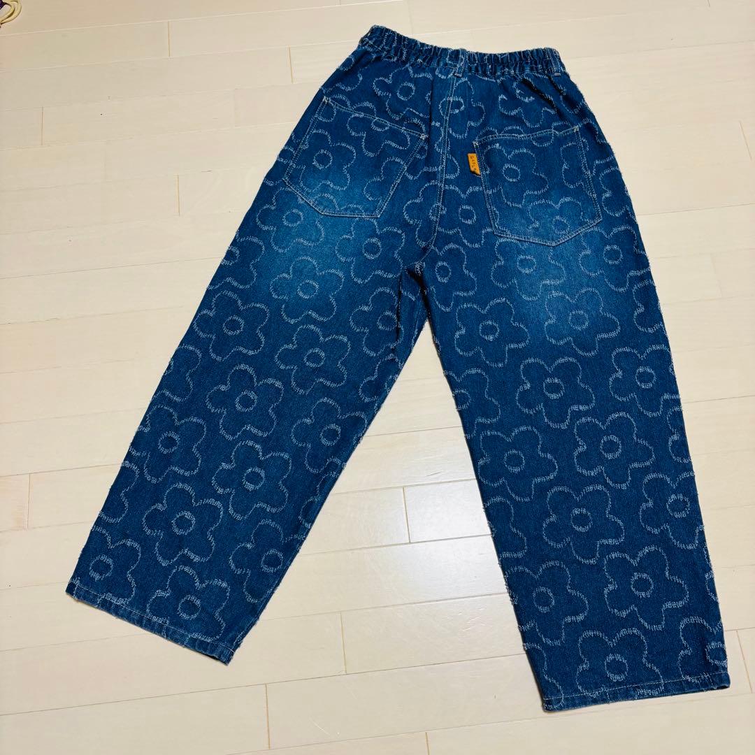 【完売品】ScoLar スカラー　花 ジャガードデニムパンツ ワイドパンツ