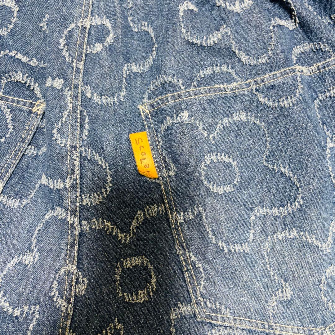 【完売品】ScoLar スカラー　花 ジャガードデニムパンツ ワイドパンツ