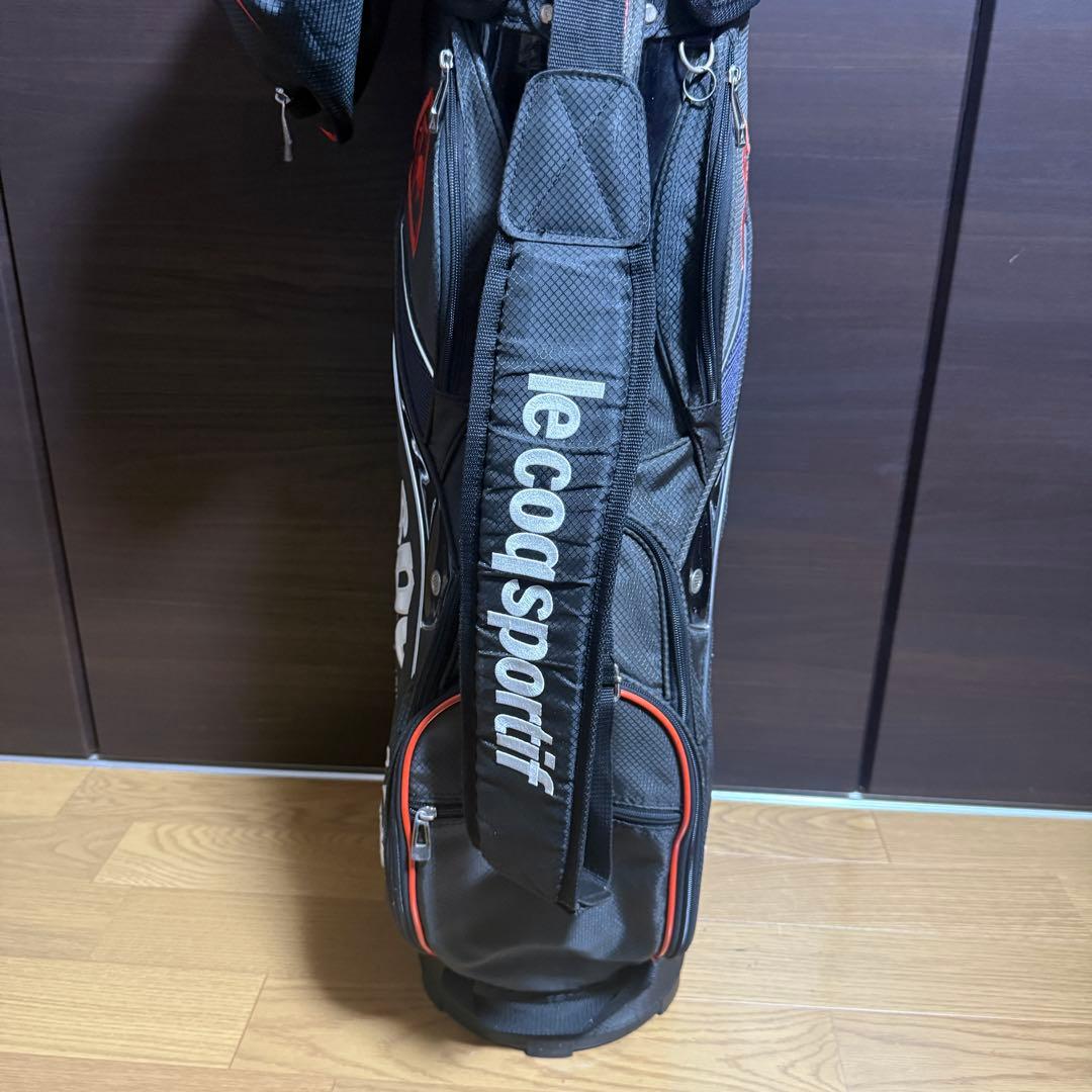 le coq sportif キャディバッグ ゴルフバッグ ブラック/レッド