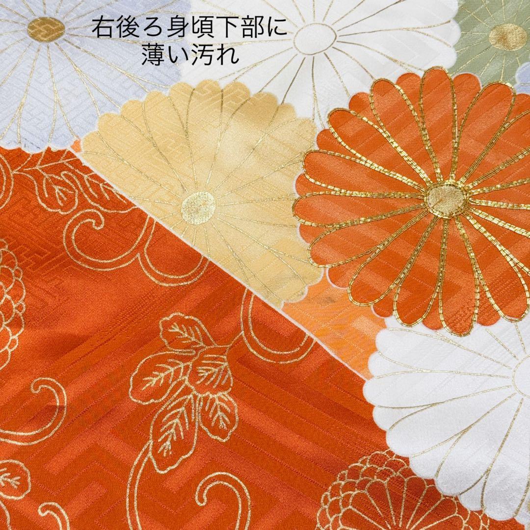 振袖５点セット　セミアンティーク　菊模様　西陣織袋帯　成人式　161.5cm位迄